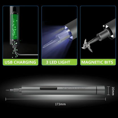 DIYCraftersHub™ Wowstick 1F Pro 64 In 1 Electric Screwdriver